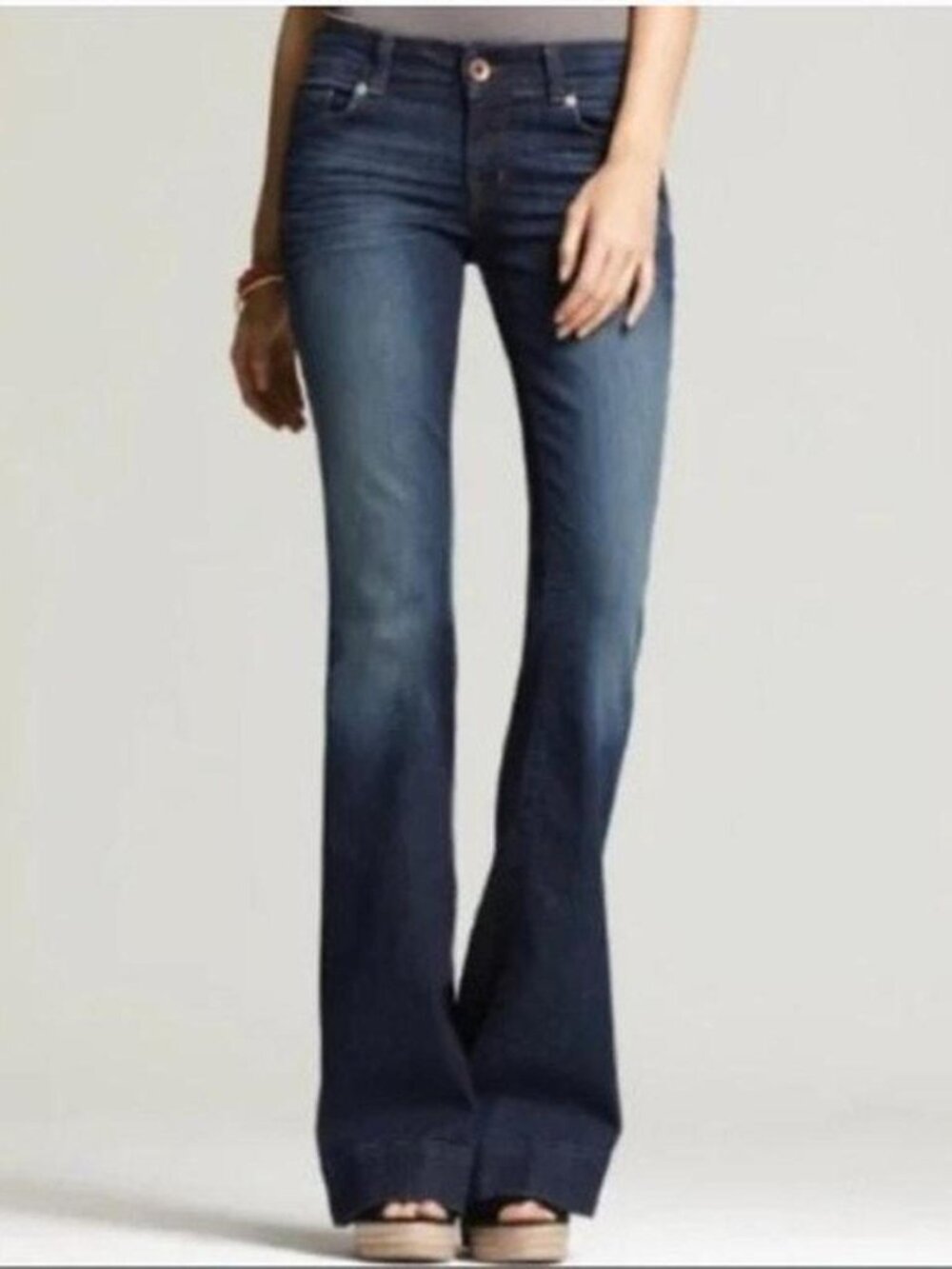 J Brand Love Story Wide Leg Flare Jeans Dark Wash Size 26